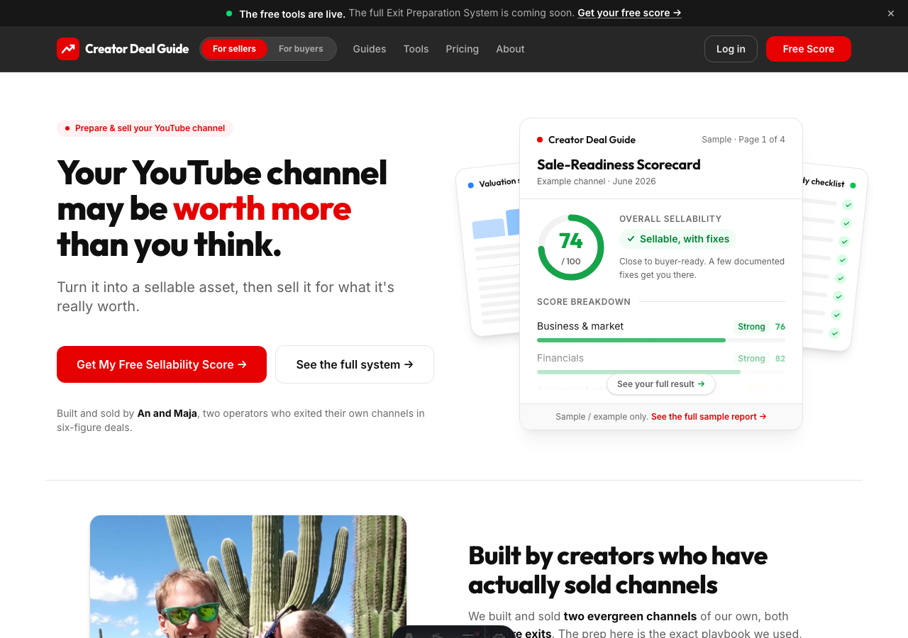 The audience-facing site we build